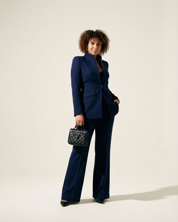 Single-Button Woven Trouser Suit