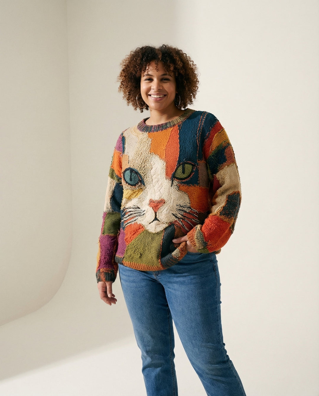 Feline Patchwork Top