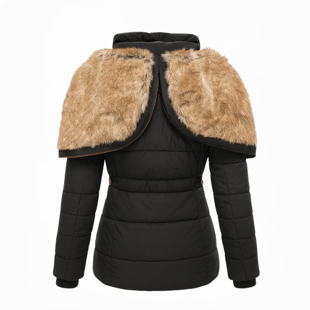 Zip-Off Hood Fur-Lined Coat
