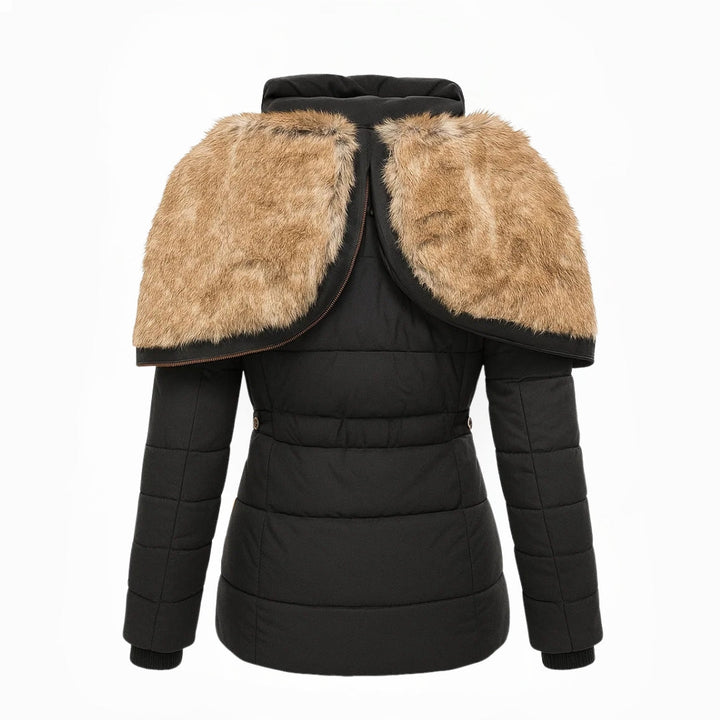 Zip-Off Hood Fur-Lined Coat