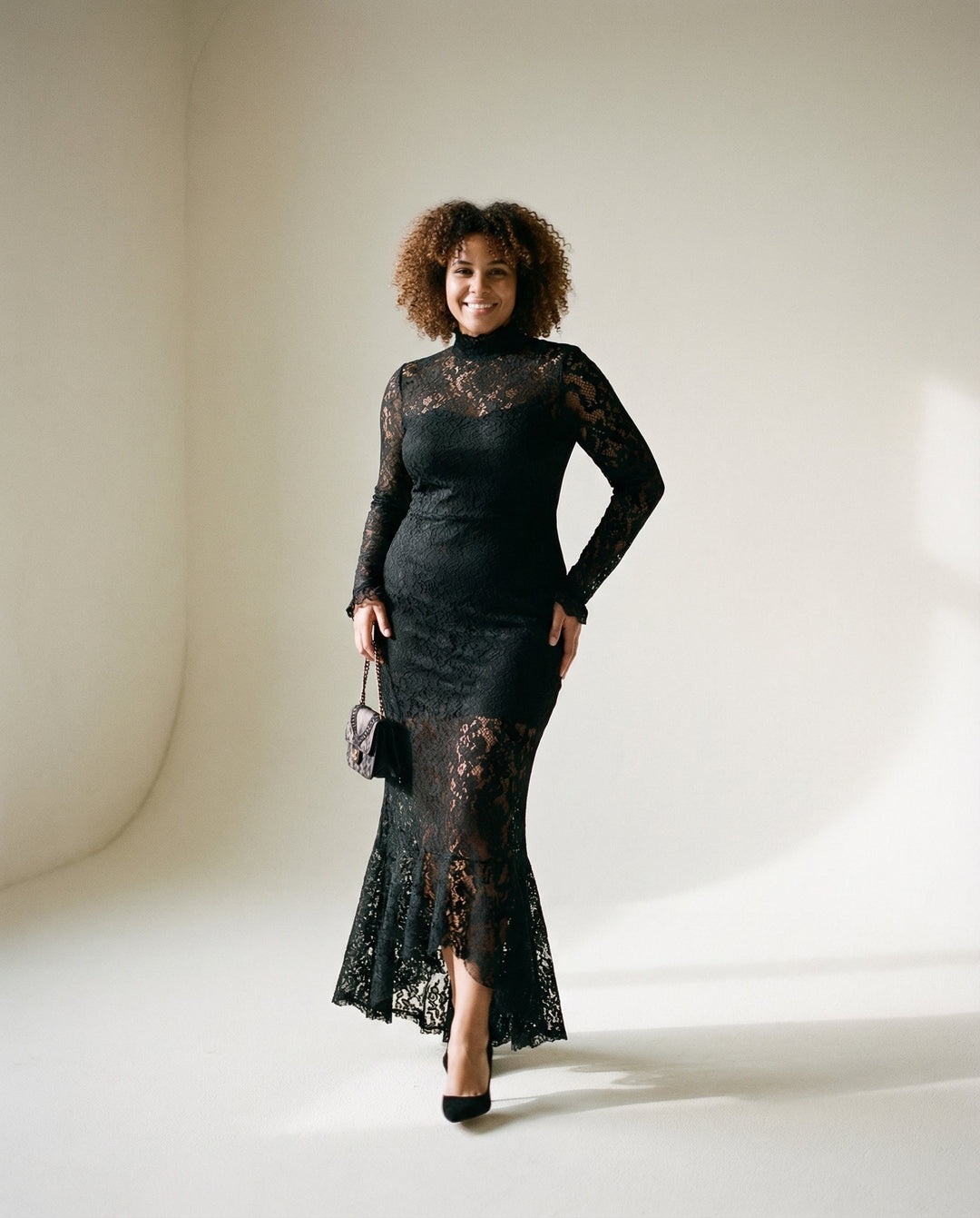 Fishtail Stretch Lace Maxi Dress