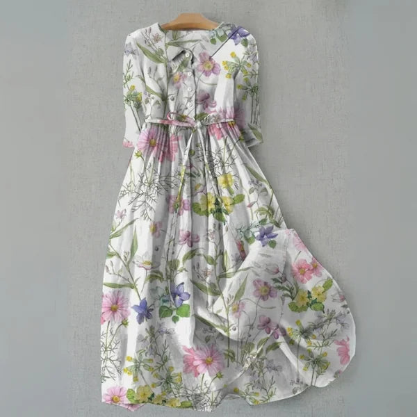 Nyella - Button-Front Floral Print Dress
