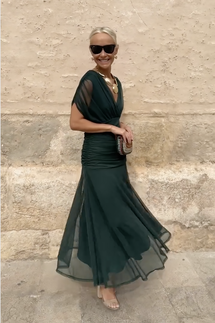 Veyla - V-Neck Woven Maxi Dress