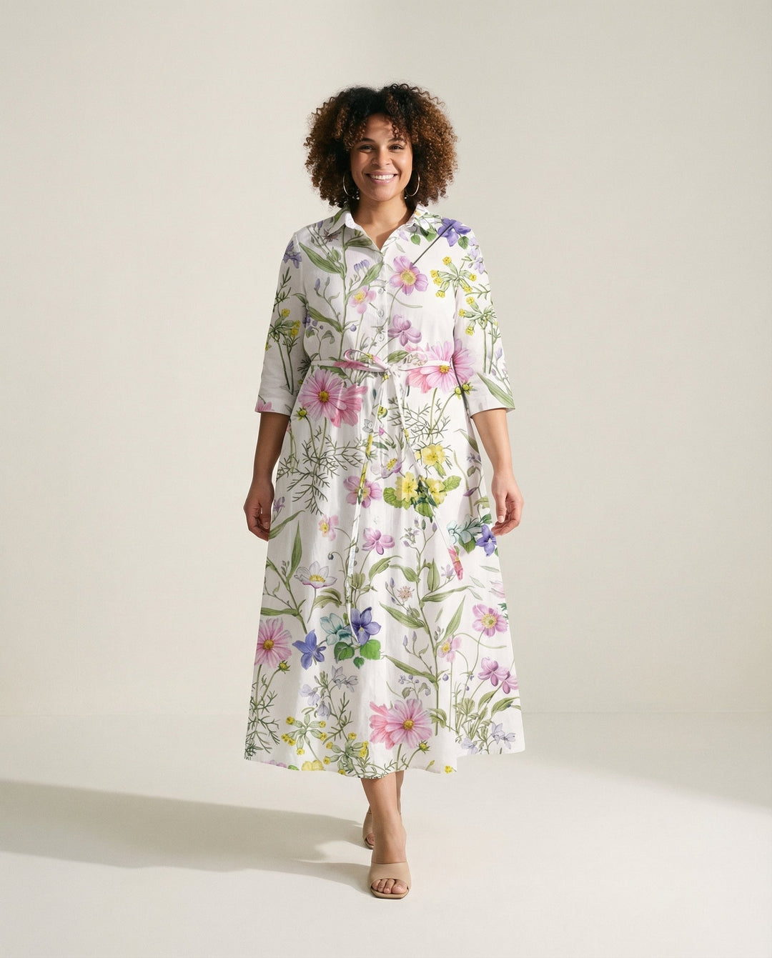 A-Line Floral Print Dress
