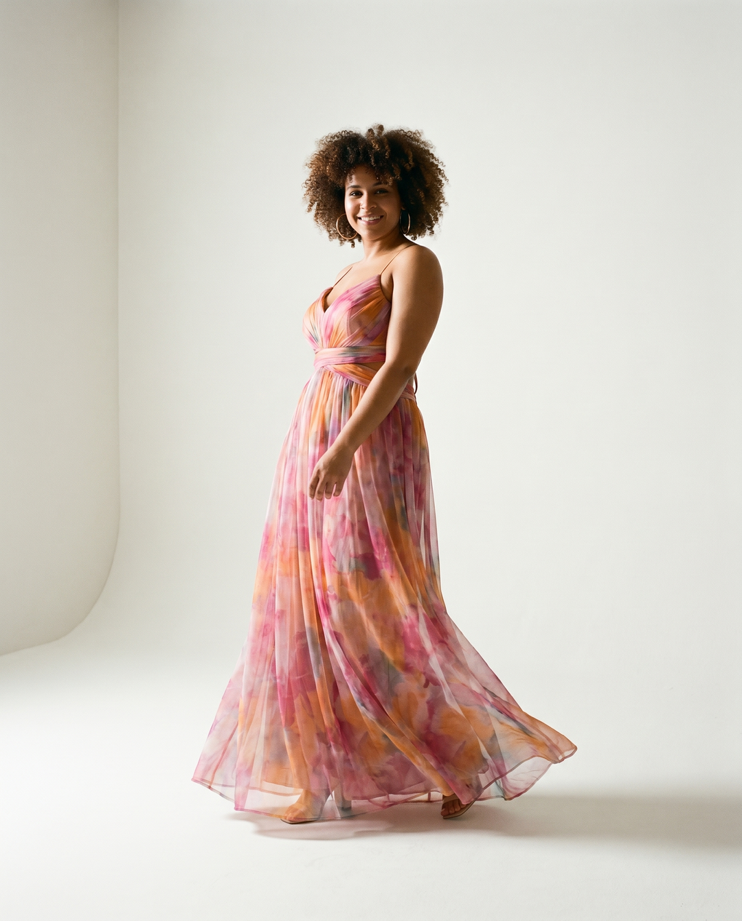 Empire-Waist Chiffon Maxi Dress