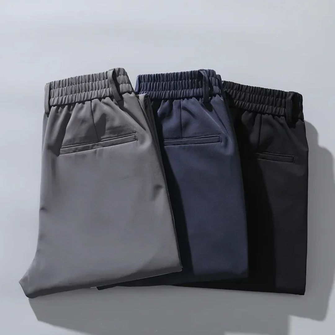 Elastic Waist 4-Way Stretch Trousers