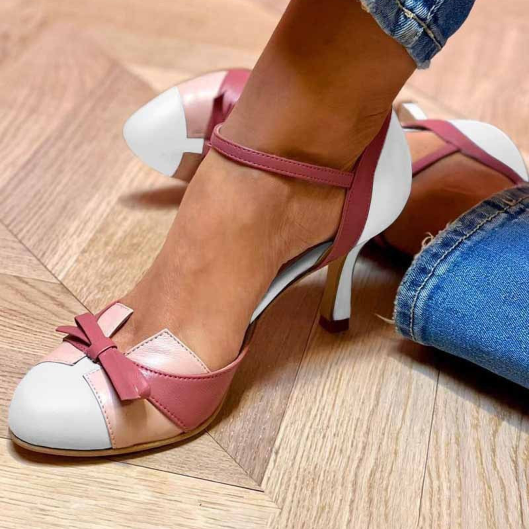 Kelira - Two-Tone Bow Sandals
