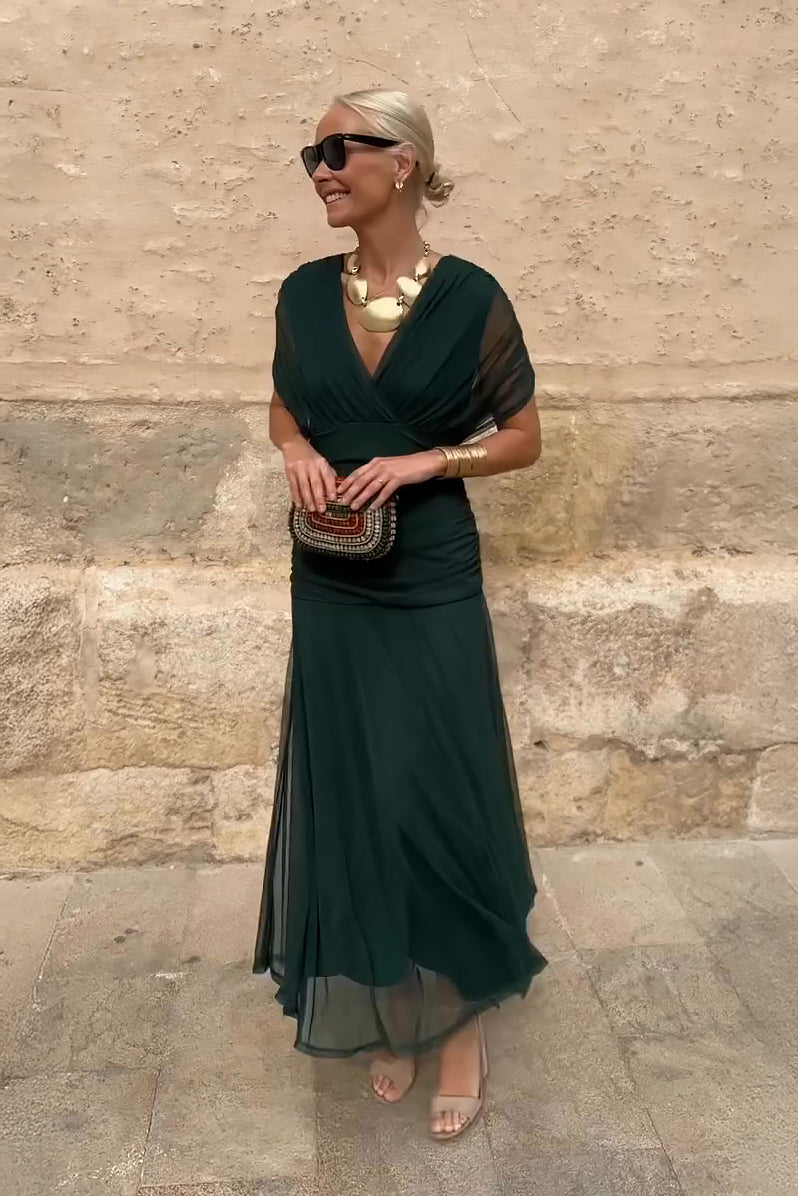 Veyla - V-Neck Woven Maxi Dress