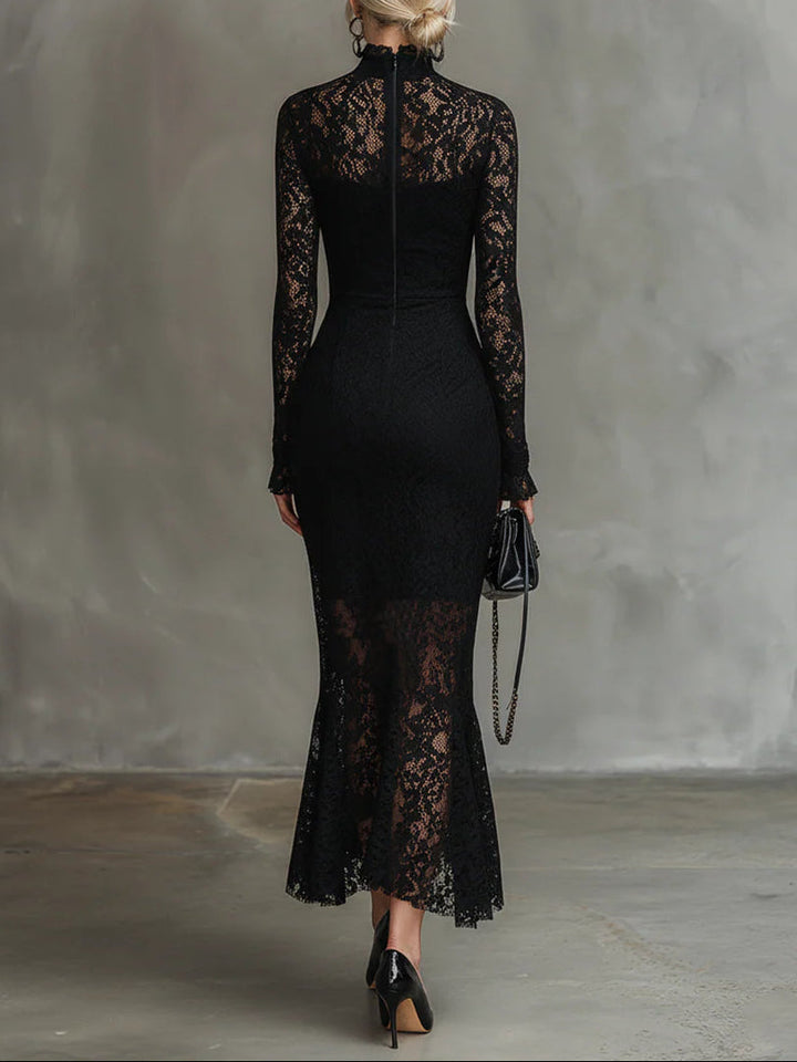Fishtail Stretch Lace Maxi Dress