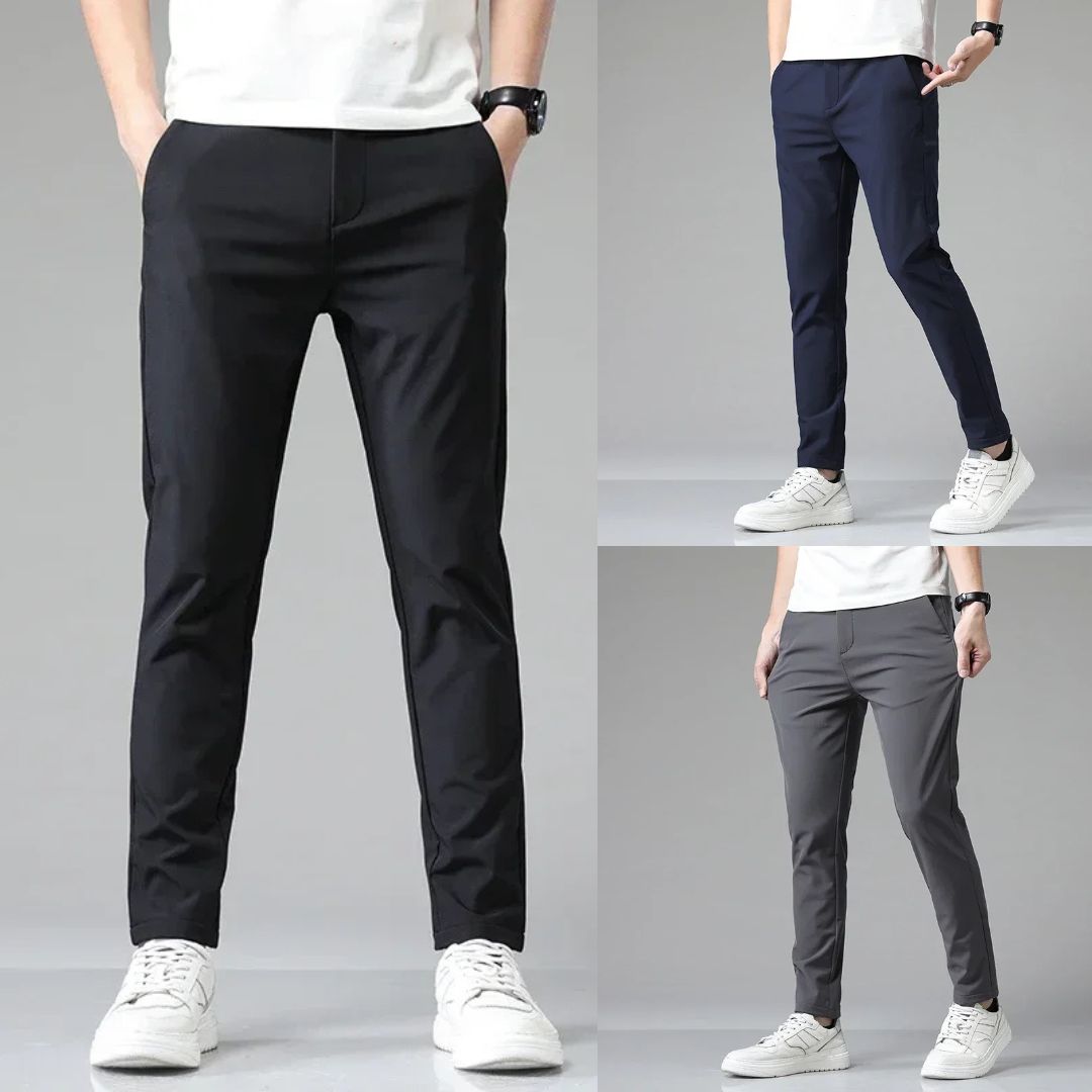 Elastic Waist 4-Way Stretch Trousers