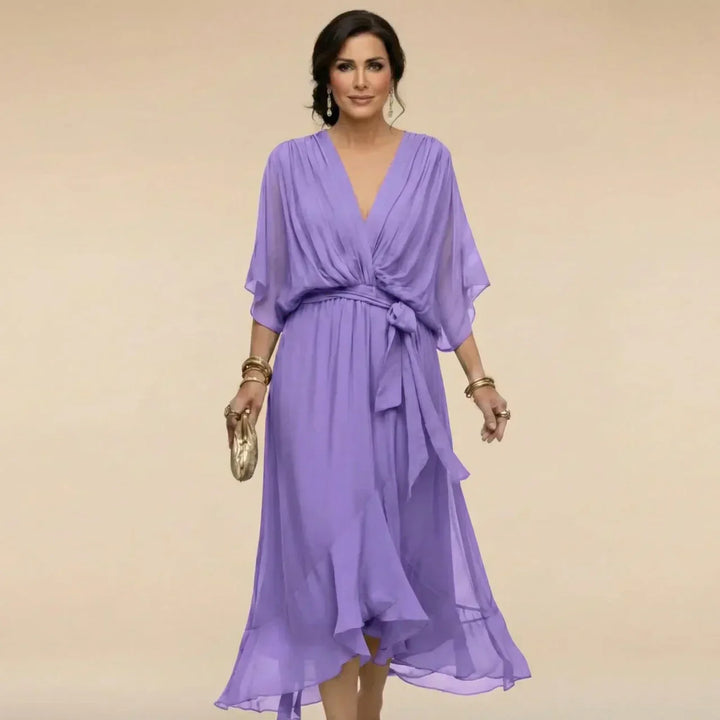 Nevaya - V-Neck Sheer Dress