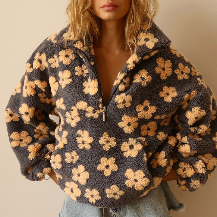 Avenli - Floral Print Fleece Pullover