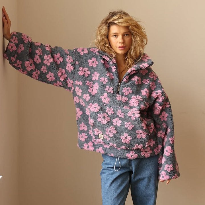 Avenli - Floral Print Fleece Pullover