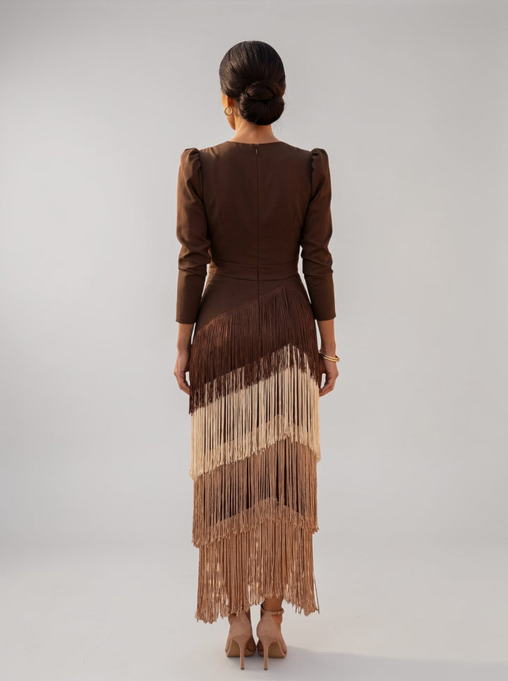 Fringe-Trim Dress