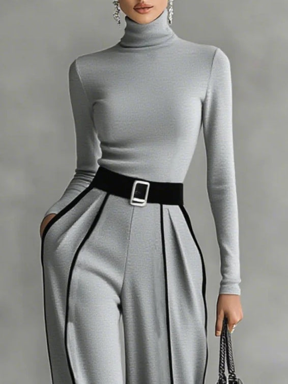 High-Neck Knit Set