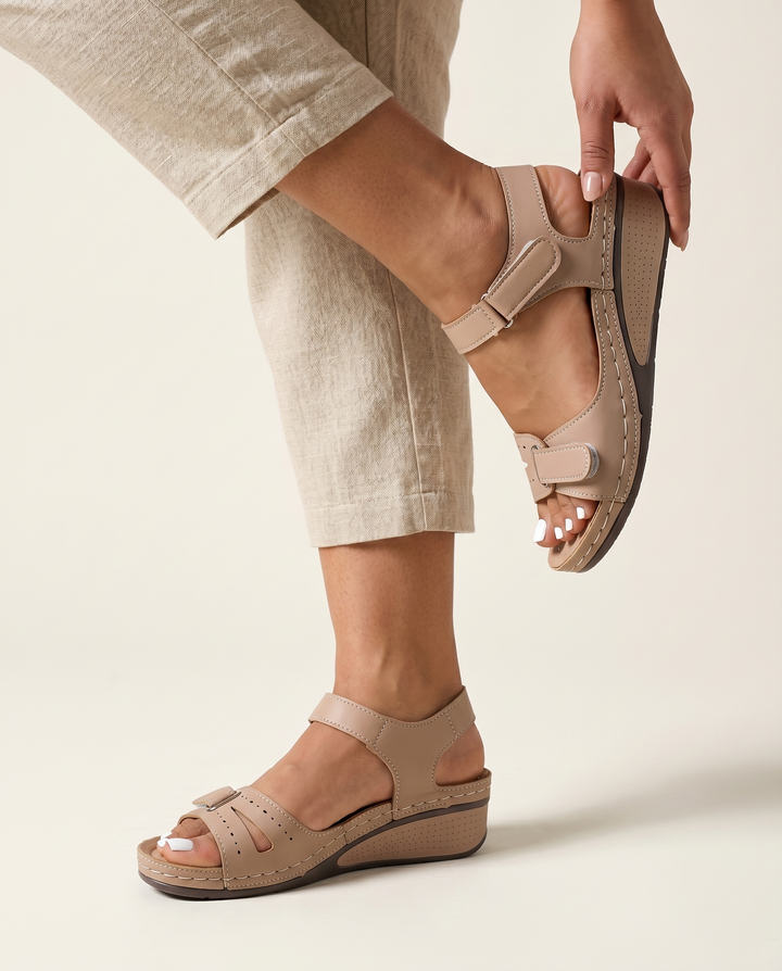 Rear Counter Stretch Textile Sandals