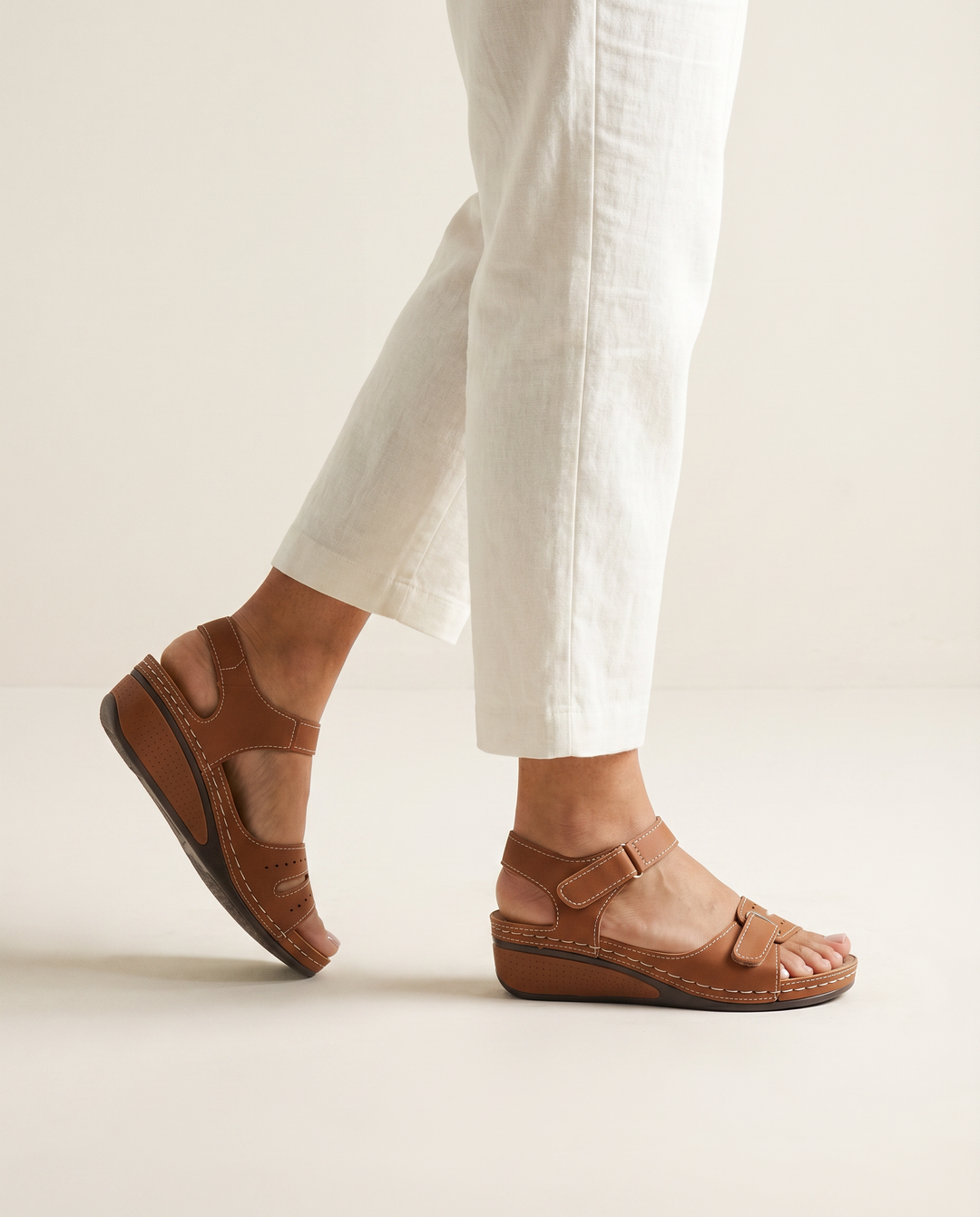 Rear Counter Stretch Textile Sandals