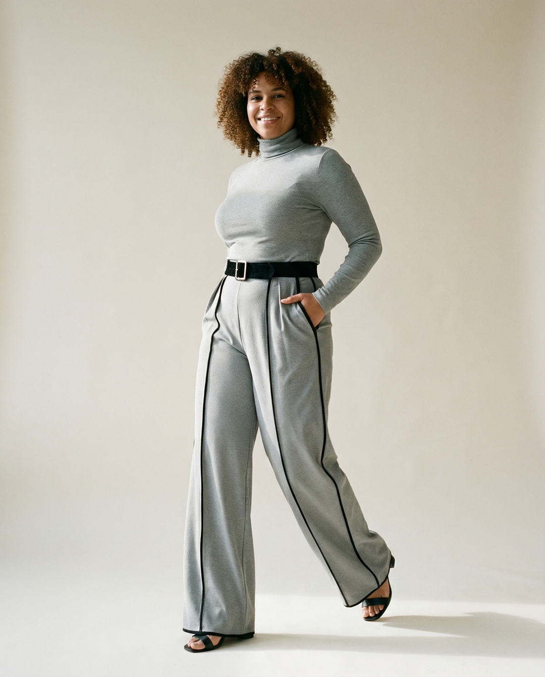 High-Neck Knit Set