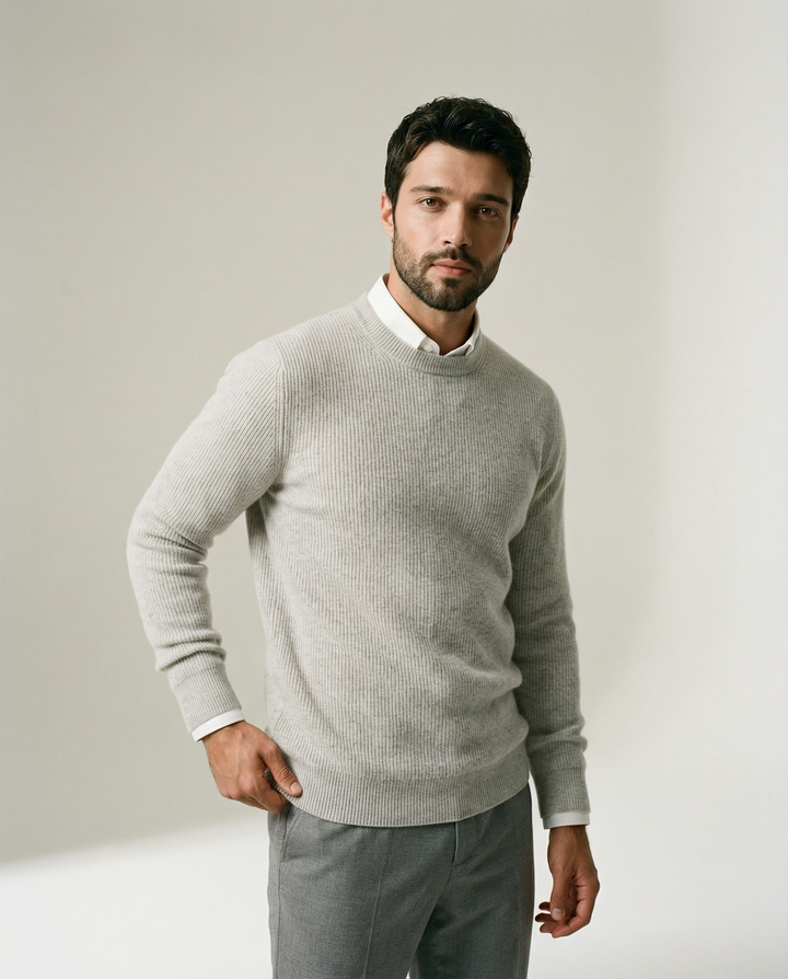 Fine-Gauge Cashmere-Blend Sweater