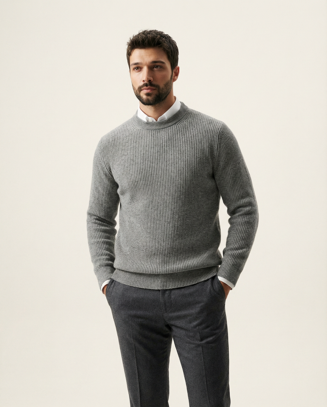 Fine-Gauge Cashmere-Blend Sweater