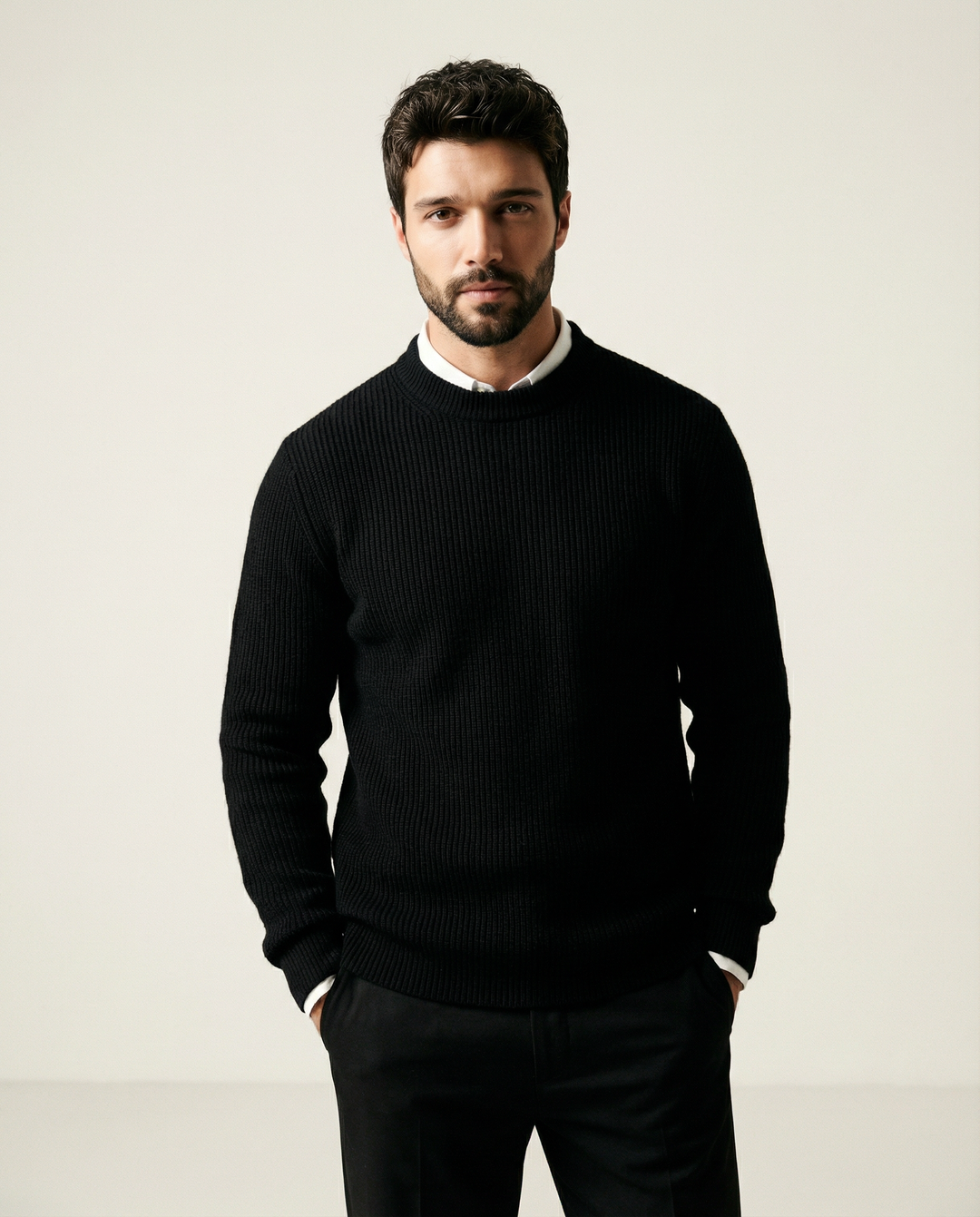 Fine-Gauge Cashmere-Blend Sweater