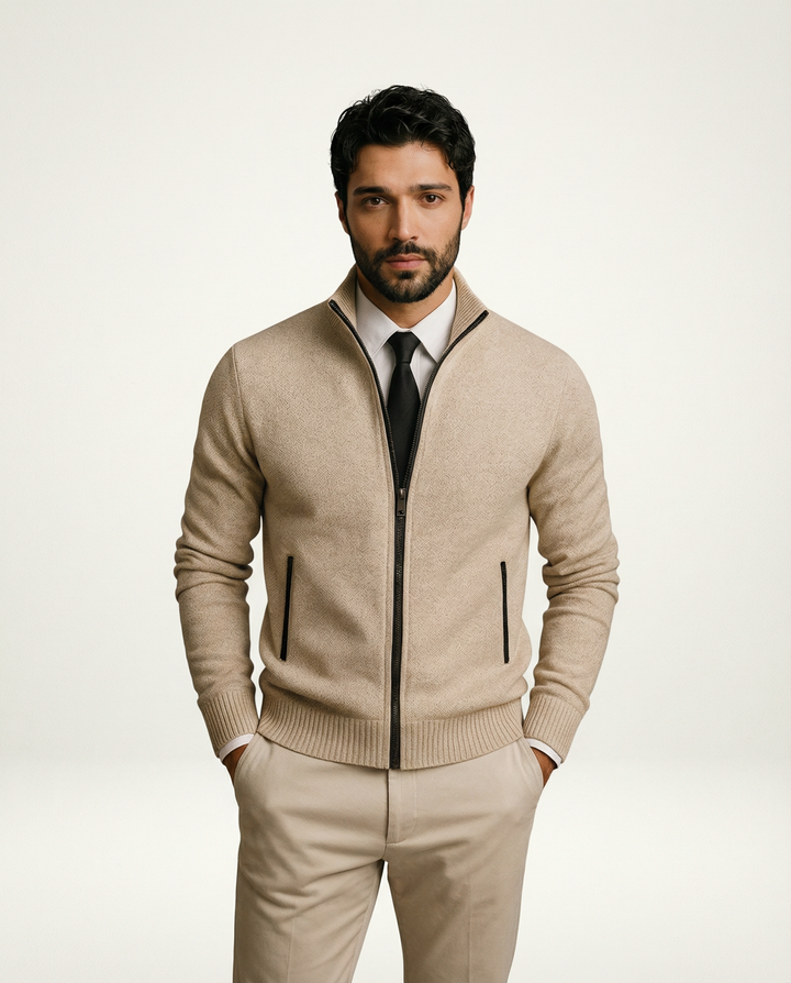 Fitted Merino-Cotton Cardigan