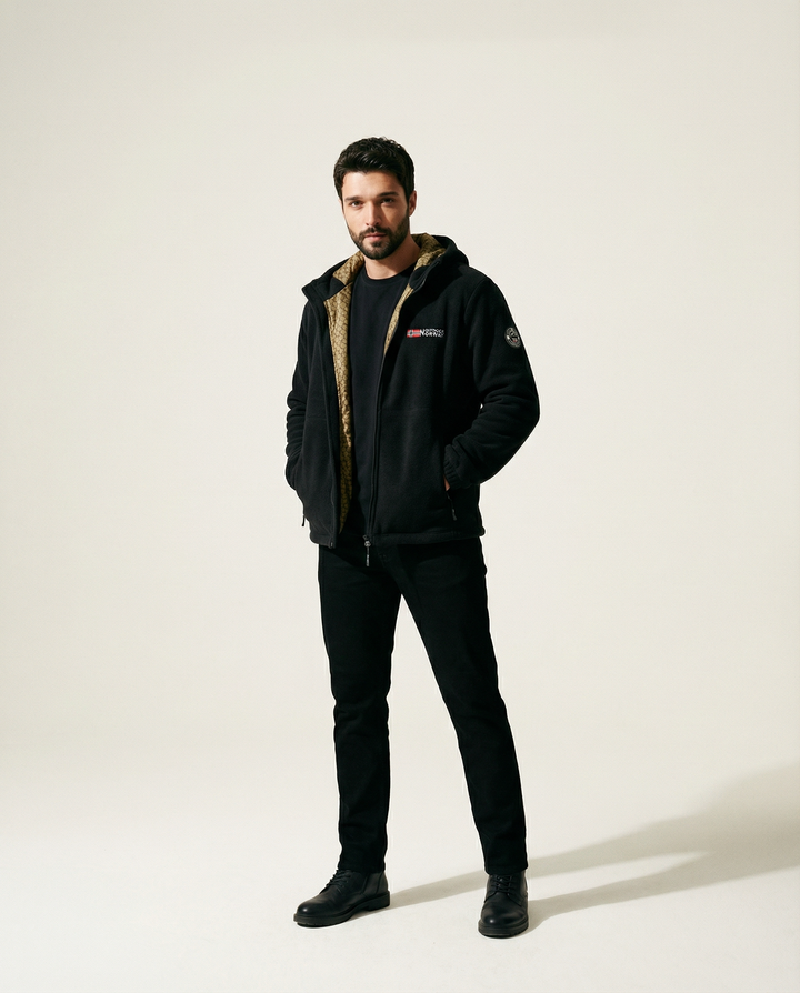 Hooded Fleece-Lined Jacket
