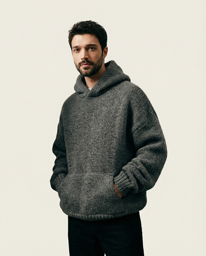 Pullover Lightweight Knit Hoodie