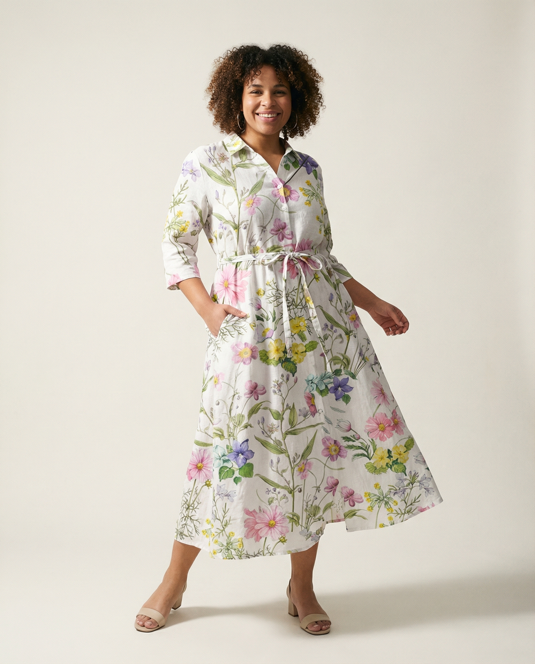 A-Line Floral Print Dress