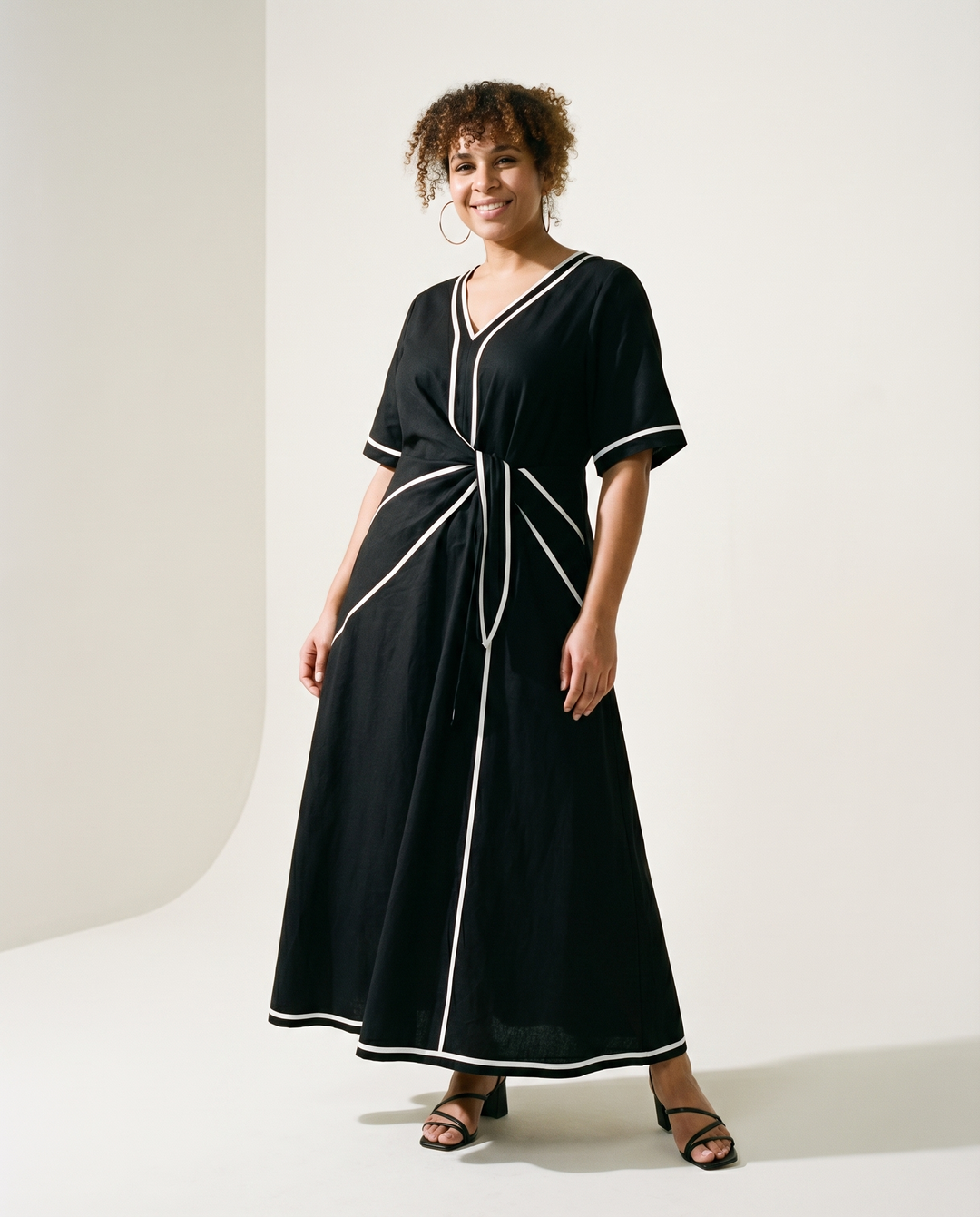 Shaped-Waist Midi Dress