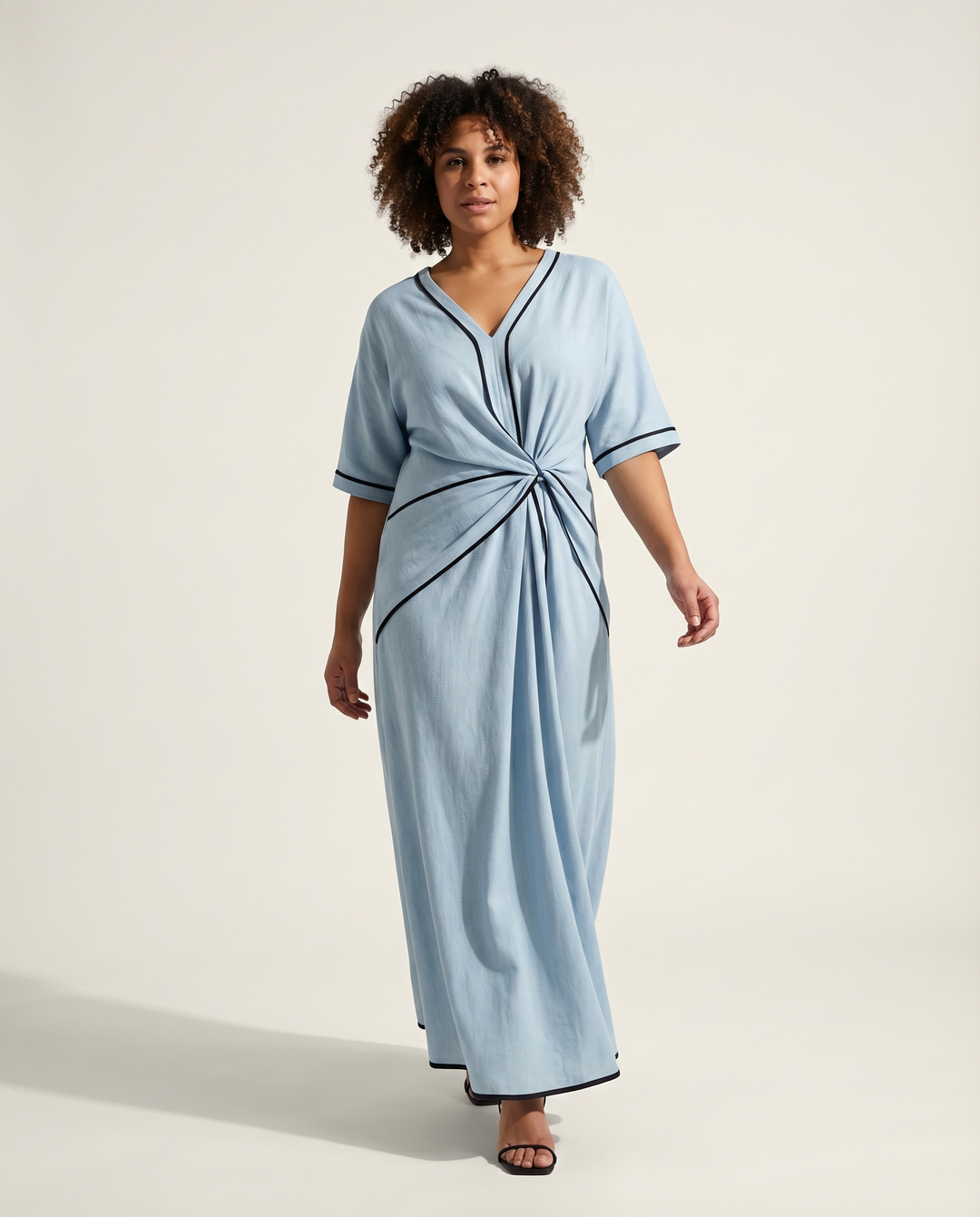 Sivora - Defined Waist Midi Dress