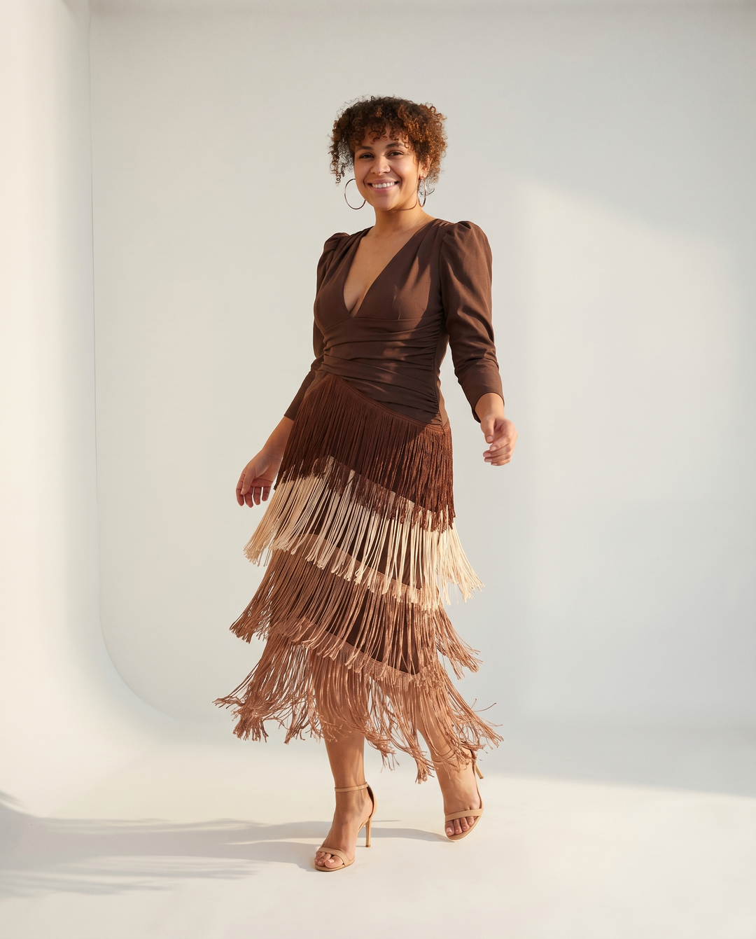 Fringe-Trim Dress