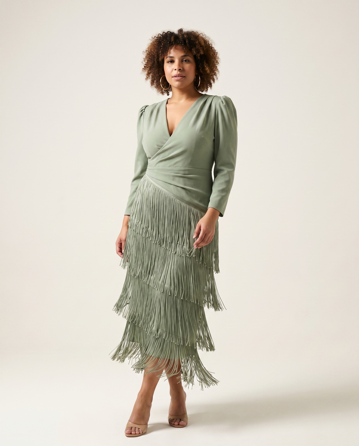Fringe-Trim Dress