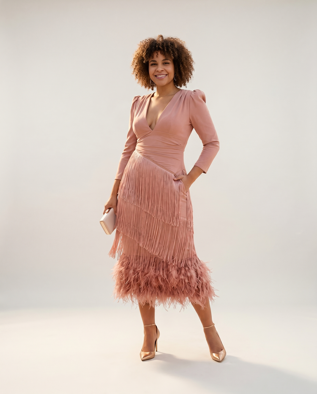 Fringe-Trim Dress