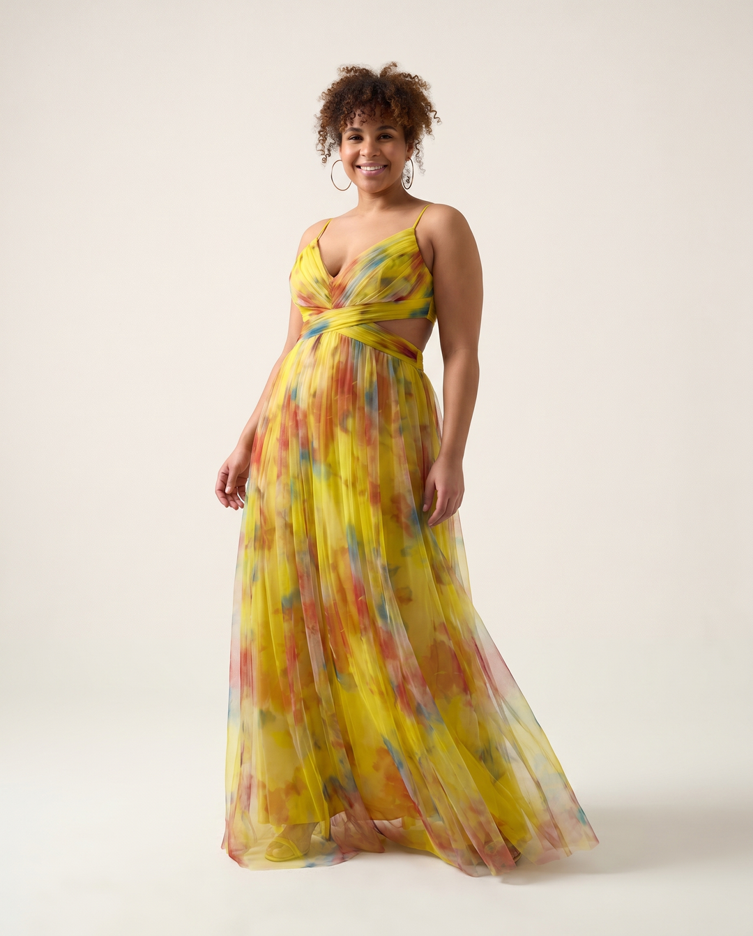 Empire-Waist Chiffon Maxi Dress